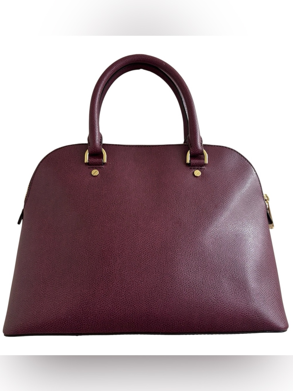 Michael Kors plum pebbled leather Cindy domed satchel - Picture 2 of 11